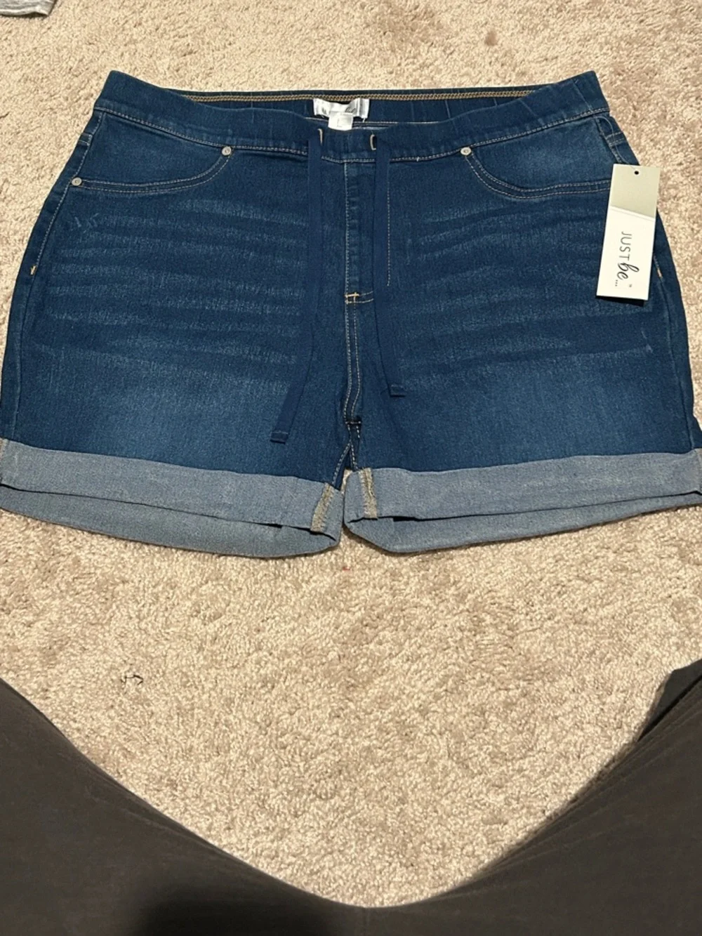 JustBe Indigo Roll-Cuff Denim Shorts